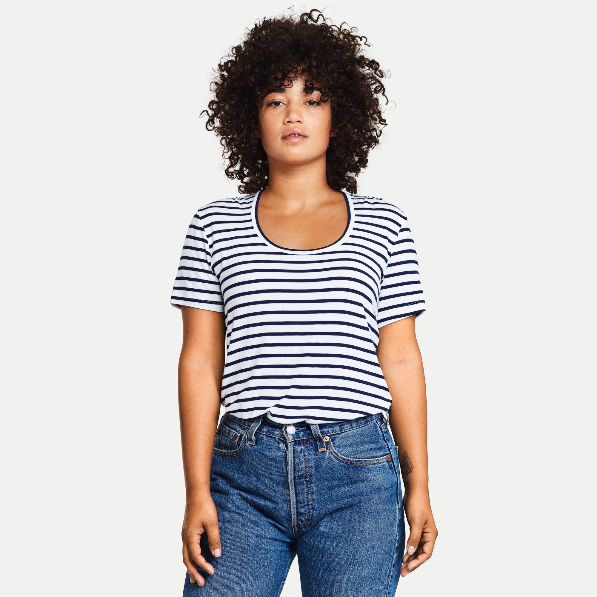 Navy and White stripe