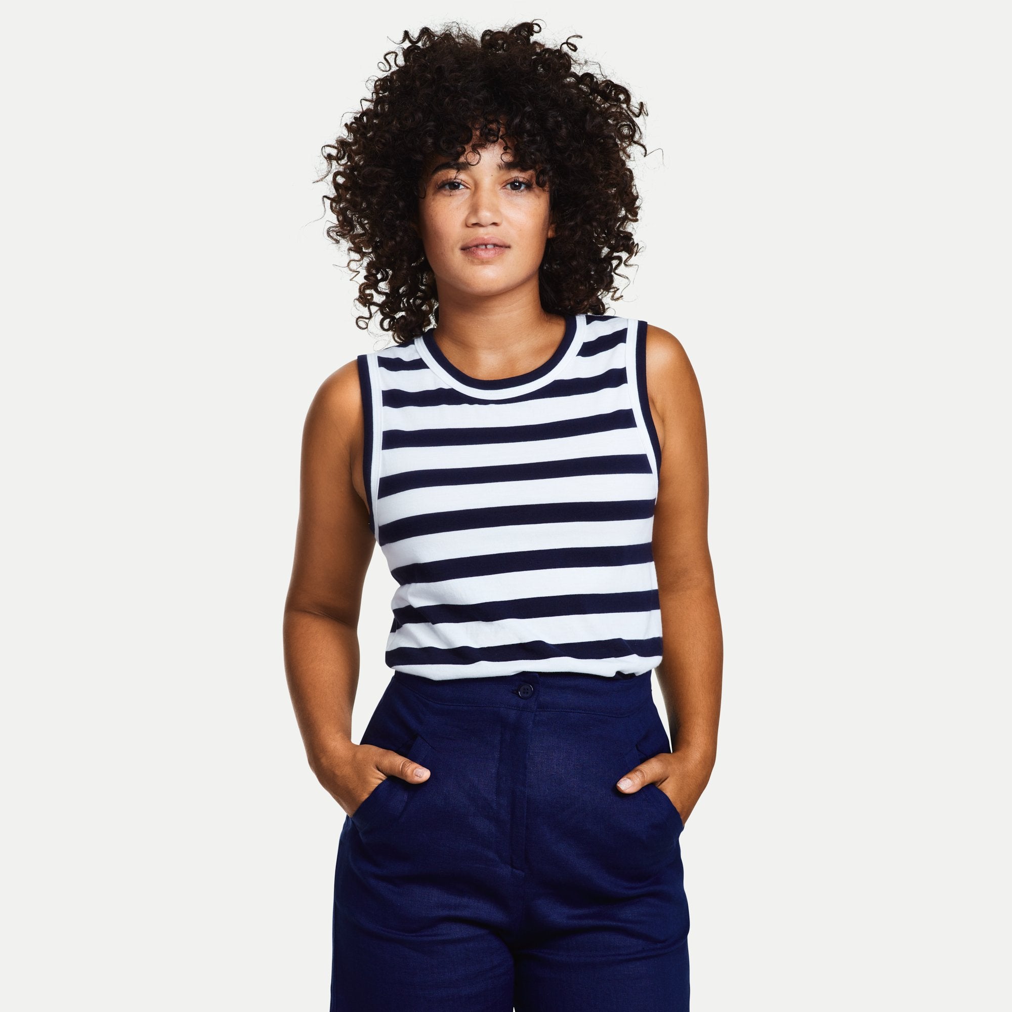 Navy and White stripe